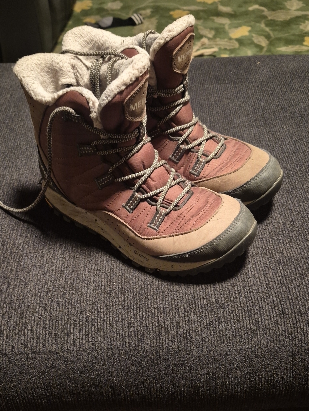 Merrell Women's Pink Tan Insulated Winter Lace-Up Boots